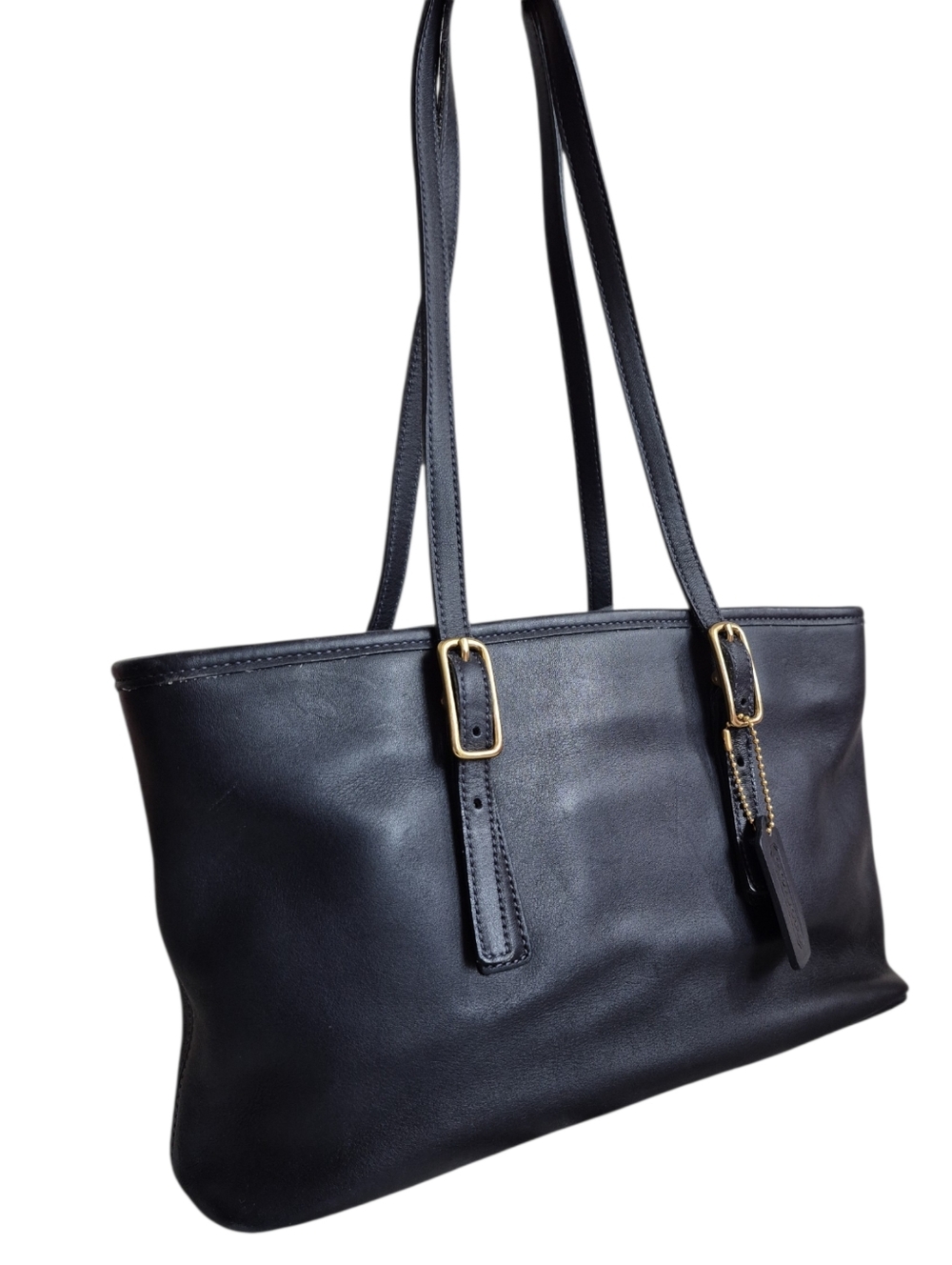 Classic Vintage Coach Navy Leather USA Tote Bag - Picture 15 of 16